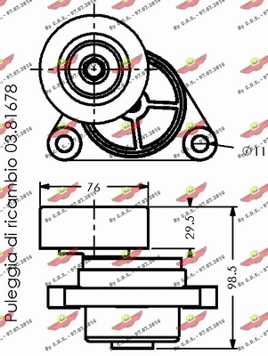 03.81677 AUTOKIT Натяжная планка, поликлиновой ремень (фото 2)