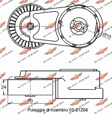 03.81689 AUTOKIT Натяжная планка, поликлиновой ремень (фото 2)