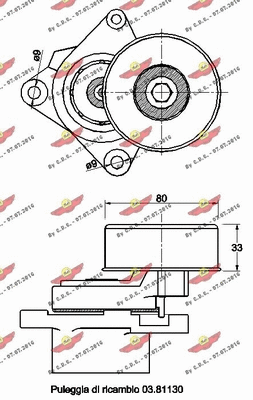 03.81857 AUTOKIT Натяжная планка, поликлиновой ремень (фото 2)