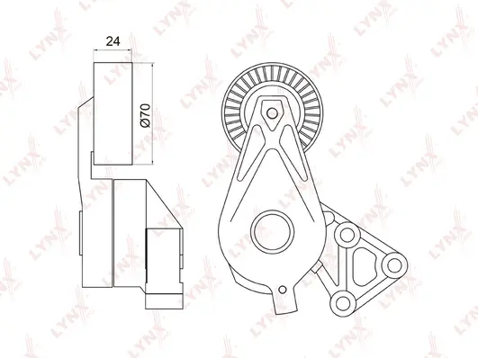 PT-3039 LYNXAUTO Натяжитель ремня, клиновой зубча (фото 1)