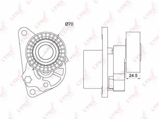 PT-3119 LYNXAUTO Натяжитель ремня, клиновой зубча (фото 1)