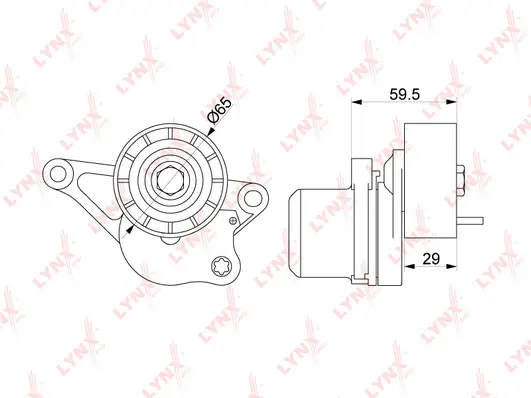 PT-3191 LYNXAUTO Натяжитель ремня, клиновой зубча (фото 2)