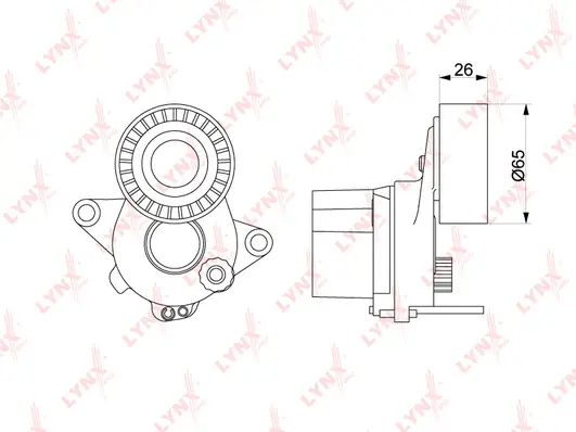 PT-3217 LYNXAUTO Натяжитель ремня, клиновой зубча (фото 2)