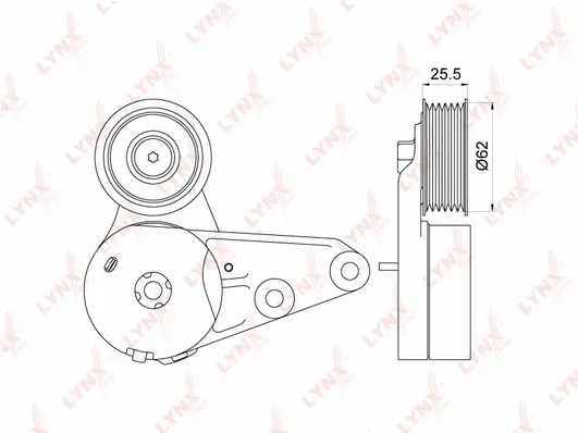 PT-3235 LYNXAUTO Натяжитель ремня, клиновой зубча (фото 1)