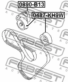0890-B13 FEBEST Натяжитель ремня, клиновой зубча (фото 1)