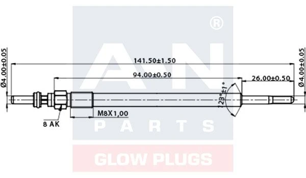 A-N141138 A-N PARTS Свеча накаливания (фото 4)