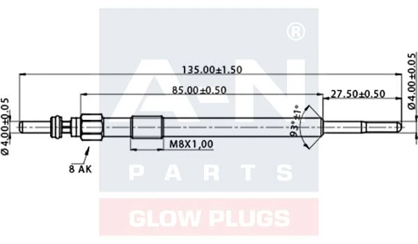 A-N135008 A-N PARTS Свеча накаливания (фото 4)