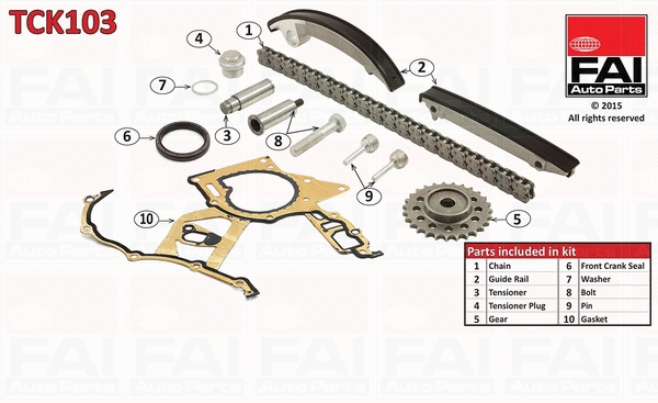 TCK103 FAI AUTOPARTS Комплект цели привода распредвала (фото 1)