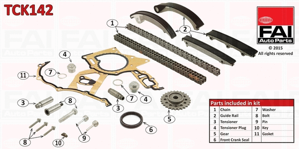 TCK142 FAI AUTOPARTS Комплект цели привода распредвала (фото 1)