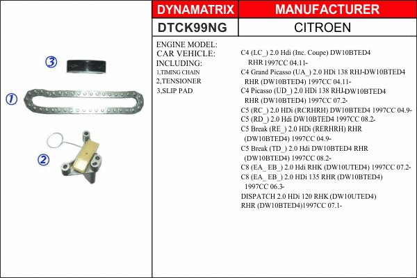 DTCK99NG DYNAMATRIX Комплект цели привода распредвала (фото 1)