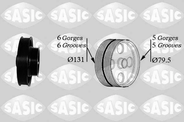 2156063 SASIC Ременный шкив, коленчатый вал (фото 1)