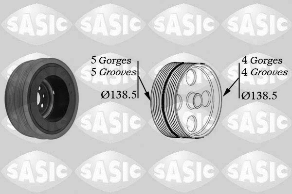 9001804 SASIC Ременный шкив, коленчатый вал (фото 1)