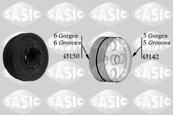9001810 SASIC Ременный шкив, коленчатый вал (фото 1)