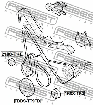 FDDS-TT9TD FEBEST Ременный шкив, коленчатый вал (фото 2)