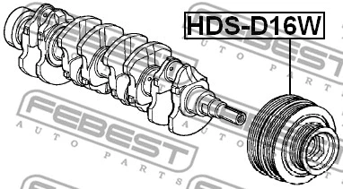 HDS-D16W FEBEST Ременный шкив, коленчатый вал (фото 2)