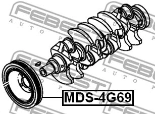 MDS-4G69 FEBEST Ременный шкив, коленчатый вал (фото 2)