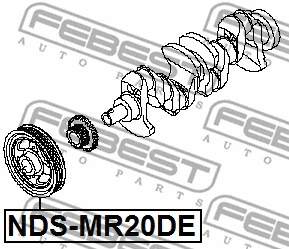 NDS-MR20DE FEBEST Ременный шкив, коленчатый вал (фото 2)