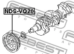 NDS-VQ20 FEBEST Ременный шкив, коленчатый вал (фото 2)