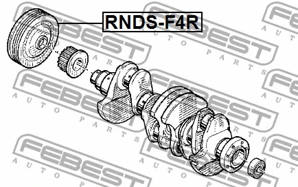 RNDS-F4R FEBEST Ременный шкив, коленчатый вал (фото 2)