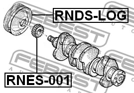 RNDS-LOG FEBEST Ременный шкив, коленчатый вал (фото 2)