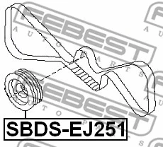 SBDS-EJ251 FEBEST Ременный шкив, коленчатый вал (фото 2)