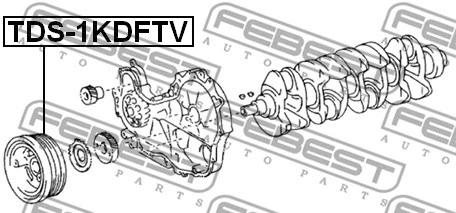 TDS-1KDFTV FEBEST Ременный шкив, коленчатый вал (фото 2)