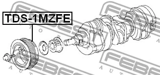 TDS-1MZFE FEBEST Ременный шкив, коленчатый вал (фото 2)