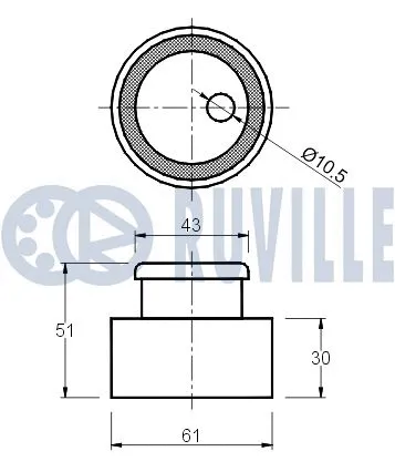540059 RUVILLE Натяжной ролик, ремень ГРМ (фото 2)