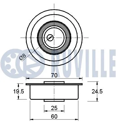 540312 RUVILLE Натяжной ролик, ремень ГРМ (фото 2)