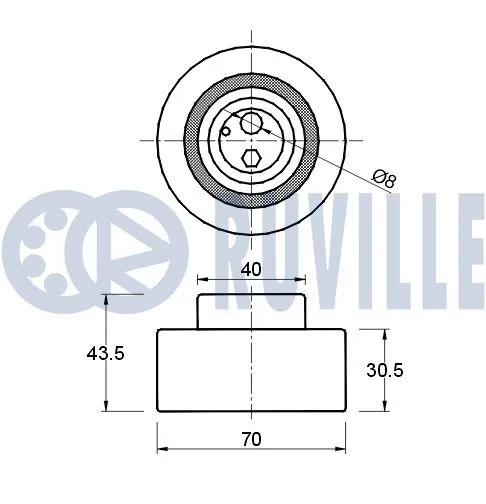 540403 RUVILLE Натяжной ролик, ремень ГРМ (фото 2)