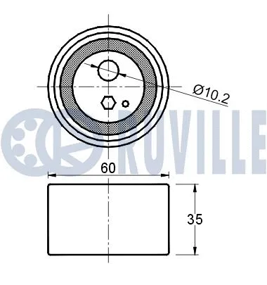 540405 RUVILLE Натяжной ролик, ремень ГРМ (фото 2)