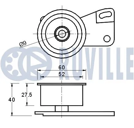 540411 RUVILLE Натяжной ролик, ремень ГРМ (фото 2)