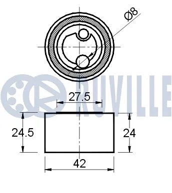 540418 RUVILLE Натяжной ролик, ремень ГРМ (фото 2)