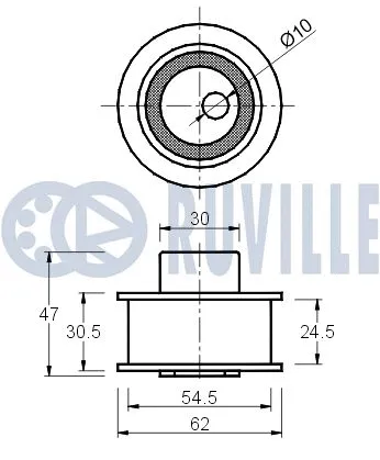 540468 RUVILLE Натяжной ролик, ремень ГРМ (фото 2)