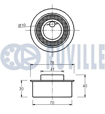 540493 RUVILLE Натяжной ролик, ремень ГРМ (фото 2)