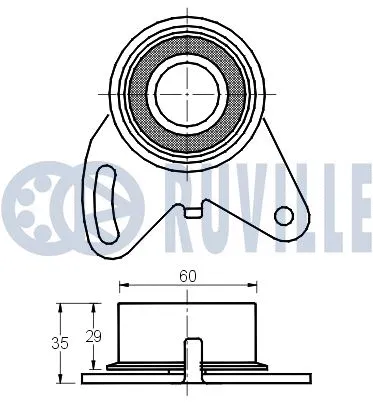540514 RUVILLE Натяжной ролик, ремень ГРМ (фото 2)