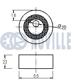 540586 RUVILLE Натяжной ролик, ремень ГРМ (фото 2)