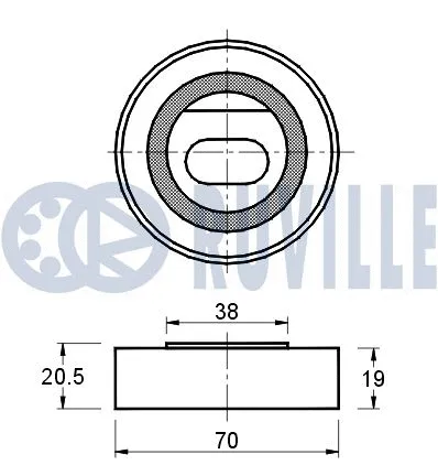 540637 RUVILLE Натяжной ролик, ремень ГРМ (фото 2)