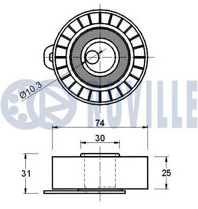 540811 RUVILLE Натяжной ролик, ремень ГРМ (фото 2)