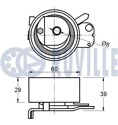 541081 RUVILLE Натяжной ролик, ремень ГРМ (фото 2)