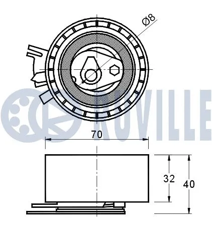 541202 RUVILLE Натяжной ролик, ремень ГРМ (фото 2)