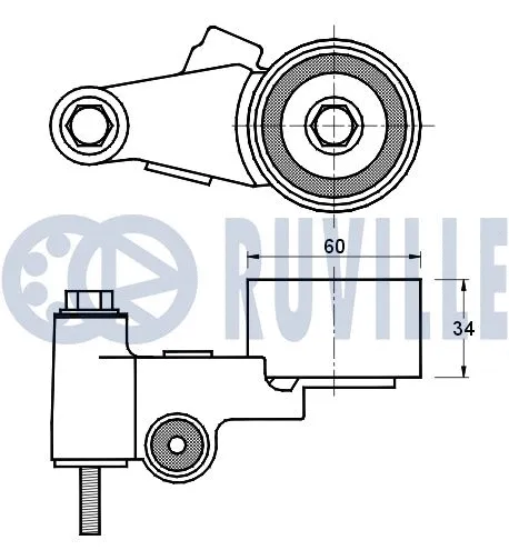 541362 RUVILLE Натяжной ролик, ремень ГРМ (фото 2)