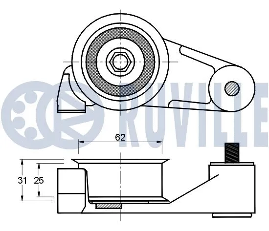 541394 RUVILLE Натяжной ролик, ремень ГРМ (фото 2)