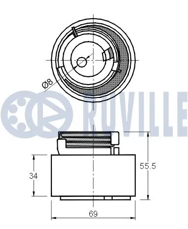 541606 RUVILLE Натяжной ролик, ремень ГРМ (фото 2)
