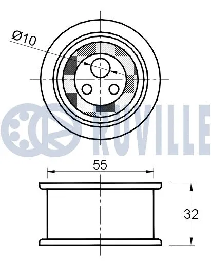 541684 RUVILLE Натяжной ролик, ремень ГРМ (фото 2)