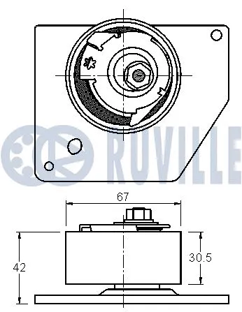 542217 RUVILLE Натяжной ролик, ремень ГРМ (фото 2)