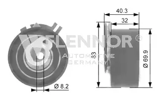FS05492 FLENNOR Натяжной ролик, ремень ГРМ (фото 2)
