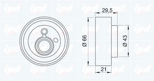 14-0076 IPD Натяжной ролик, ремень ГРМ (фото 2)