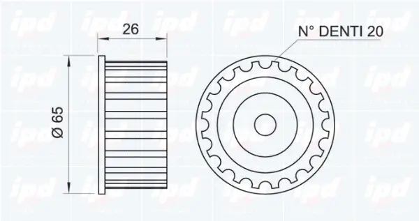14-0132 IPD Натяжной ролик, ремень ГРМ (фото 2)