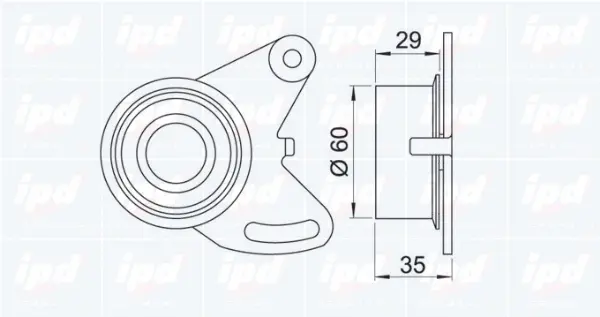 14-0157 IPD Натяжной ролик, ремень ГРМ (фото 2)